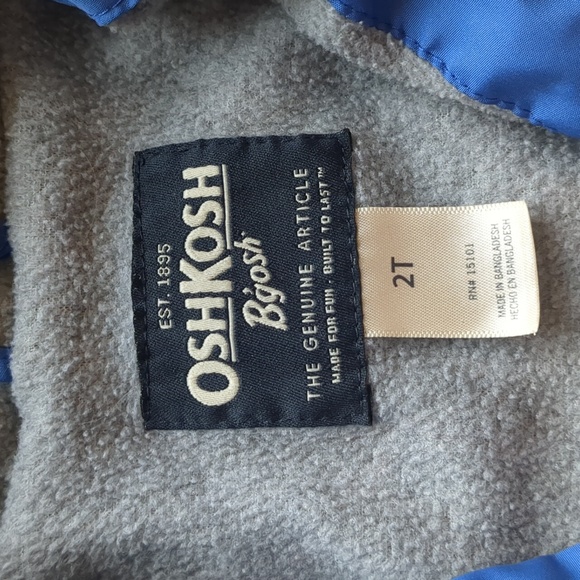 Oshkosh b'gosh fleece lined light jacket - Picture 2 of 6